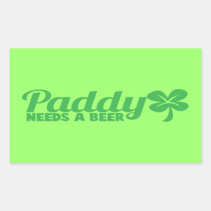 PADDY heeft een biertje nodig! St Patricks dag dra Rechthoekige Sticker