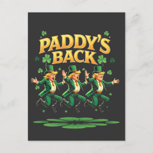 Paddy is terug Grappige Trump St. Patrick Dag Luip Aankondigingskaart