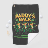 Paddy's Back Funny Trump St Patrick Day Leopard Golfhanddoek (Insitu)