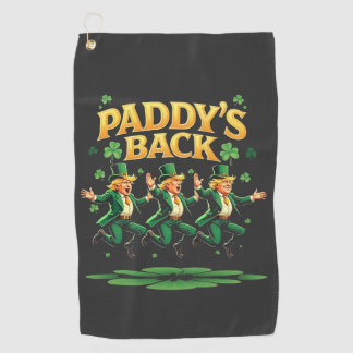 Paddy's Back Funny Trump St Patrick Day Leopard Golfhanddoek