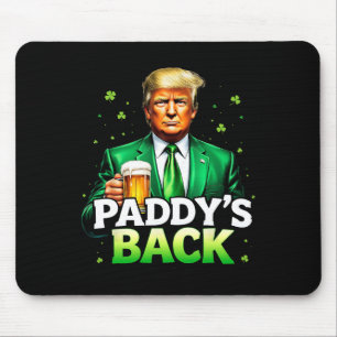 Paddy's Back Lucky Trump Beer Shamrock St Patricks Muismat