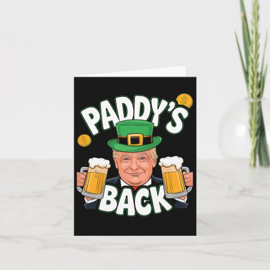 Paddy's is terug Grappige Trump St. Patrick's Day  Kaart (Voorkant)