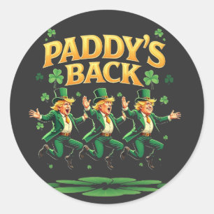 Paddy's terug grappige Trump St Patrick Dag Luipaa Ronde Sticker