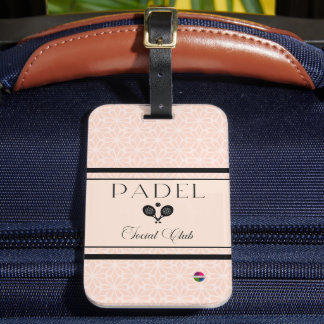 Padel bagagetail - Social Club Beige & Zwart Bagagelabel