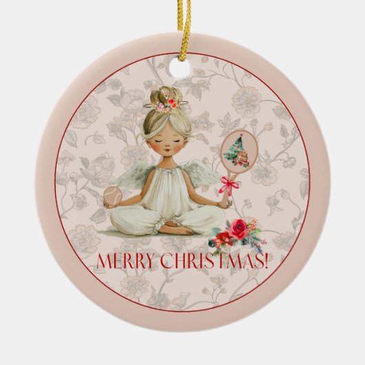 Padel Christmas Ornament – Dainty Padel Angel (Voorkant)