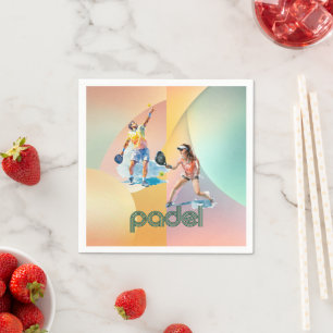 Padel Cocktailservet – De Levendige Padel Stijl Servet