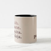 Padel Coffee Mug-Personalize Word Vibes Taupe Tweekleurige Koffiemok (Center)