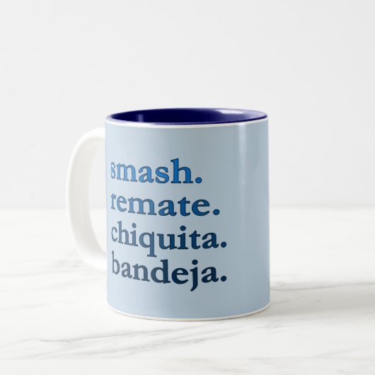 PADEL COFFEE MUG – WORD VIBES – AZURE BLUE (Devant gauche)