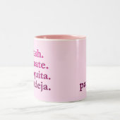 PADEL COFFEE MUG – WORD VIBES – BRIGHT LIGHT PINKS (Centre)