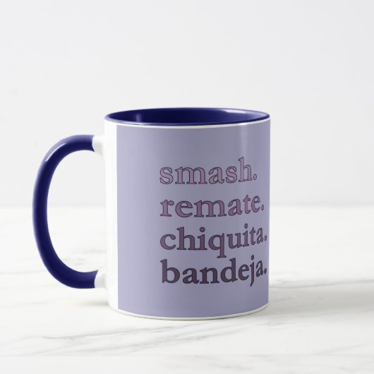 PADEL COFFEE MUG – WORD VIBES - GREY BLUE TONES (Gauche)