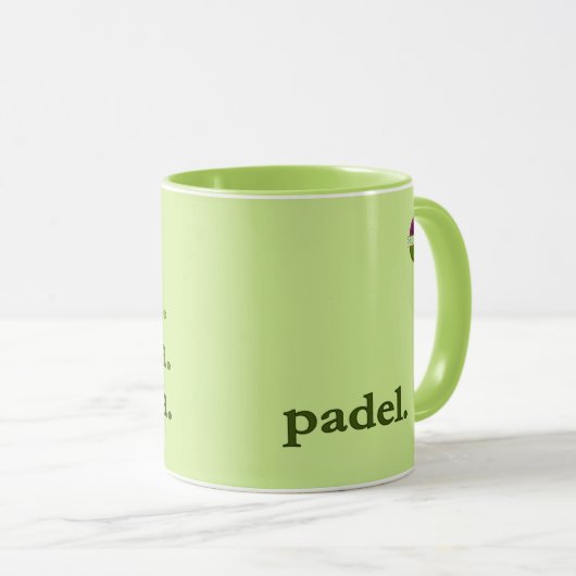 PADEL COFFEE MUG – WORD VIBES – LIME GREEN (Devant droit)