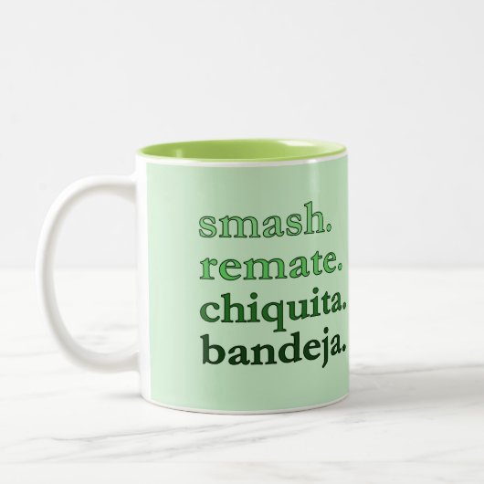 PADEL COFFEE MUG – WORD VIBES - MATCHA GREEN TWEEKLEURIGE KOFFIEMOK (Links)