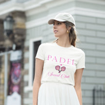 Padel Dames T-Shirt & Social Club Embleem in Roze
