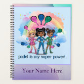 Padel Day Planner – Girls Super Power Multi-Colors (Devant)
