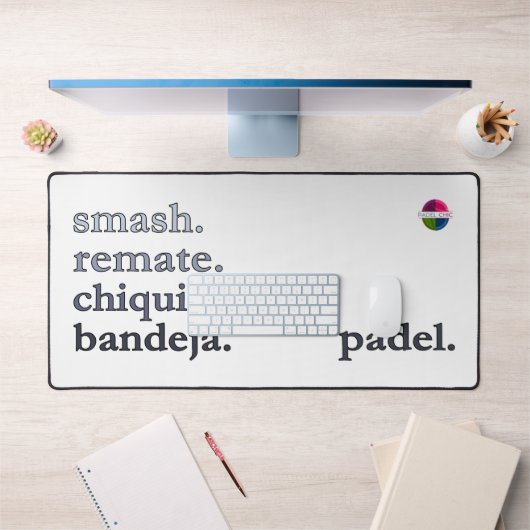 Padel Desk Mat - Word Vibe Black Grey (Bureau 1)