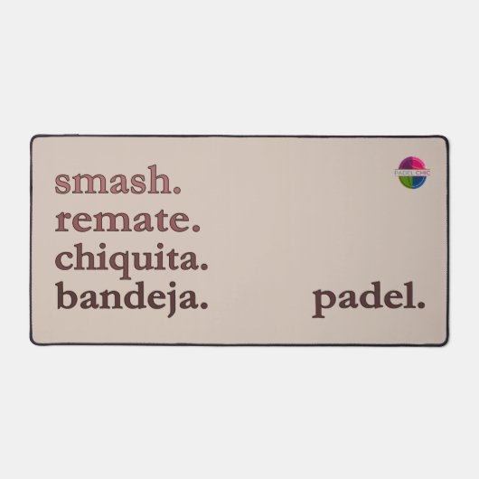 Padel Desk Mat - Word Vibe Taupe Brown (Recto)