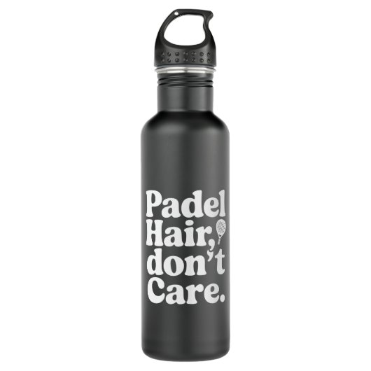Padel Hair Don't Care Retro Bubble Typography Waterfles (Voorkant)