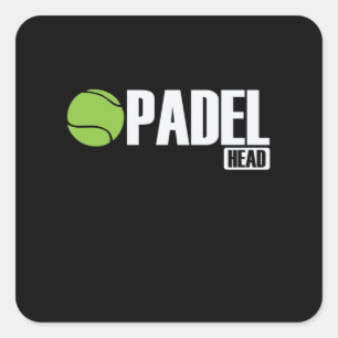 Padel Head Tennis Sport en Ball Vierkante Sticker