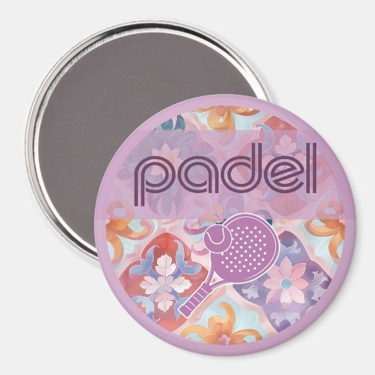Padel Magnet – Spanish Tile Vibes in Purple (Recto/Verso)