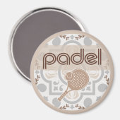 Padel Magnet – Spanish Tile Vibes Taupe Browns (Recto/Verso)