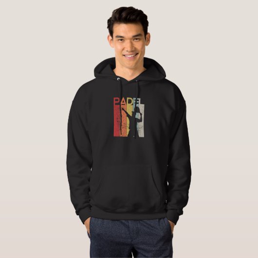 Padel Man Padel Racquet Retro Hoodie (Voorkant volledig)