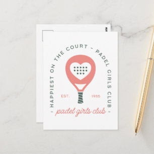 Padel meisjesclub roze esthetiek briefkaart