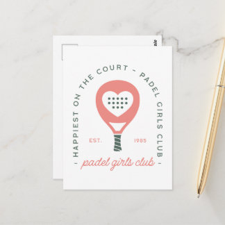 Padel meisjesclub roze esthetiek briefkaart