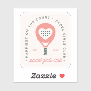 Padel meisjesclub roze esthetiek sticker