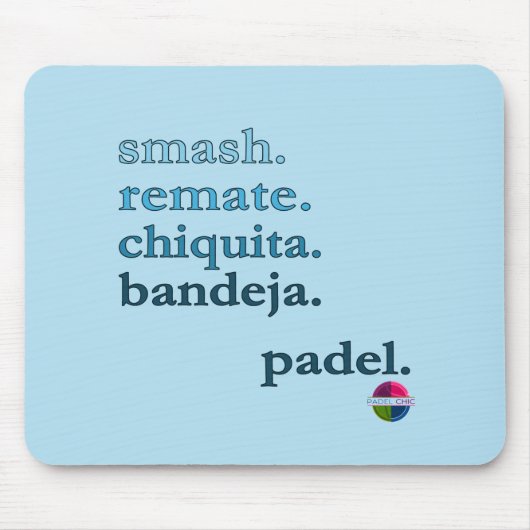 Padel Mouse Pad - Word Vibe Sky Blue Muismat (Voorkant)