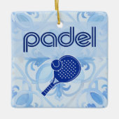 Padel Ornament – Spanish Tile Vibes in Blue (Voorkant)