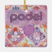 Padel Ornament – Spanish Tile Vibes in Purple (Voorkant)