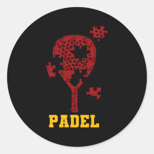Padel Paddle Tennis Paddel Racquet Bal Puzzel Ronde Sticker