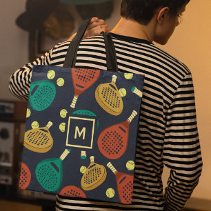 Padel Rackets Patroon met Initiaal Draagtas