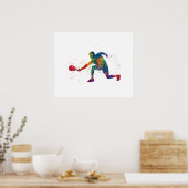 Padel-speler in waterverf poster (Keuken)