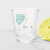 Padel Tennis Racket en Ballen Gepersonaliseerd Shot Glas (Achterkant)