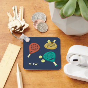 Padel Tennis Rackets en Ballen Monogram Sleutelhanger