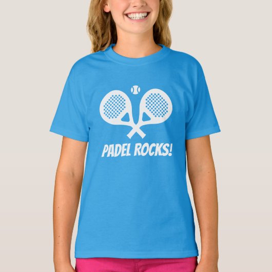 Padel Tennis Rocks t-shirt bleu fille pour joueur (Devant)