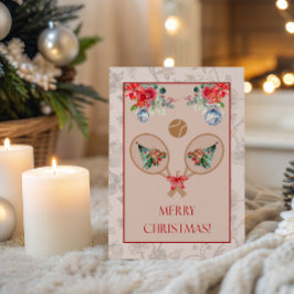 Padel Themed Christmas Card – Padel Racquet Motif Kaart