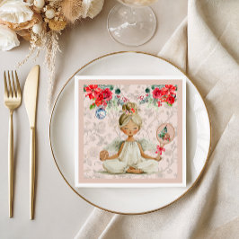 Padel Themed Napkins– Christmas Angel Motif Servet