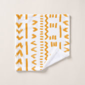 Paden van Sun Mudcloth Afrikaanse patroon in wit Bad Handdoek (Wasdoekje)