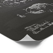 Padlock 1893 Patent Art Chalkboard Poster (Hoek)