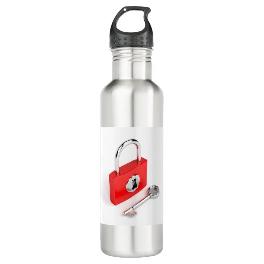 Padlock en key waterfles  (Voorkant)