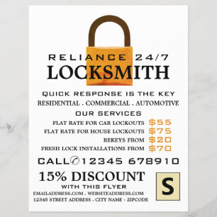  padlock, Locksmith Adverteren flyer
