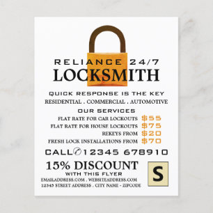  padlock, Locksmith Adverteren flyer