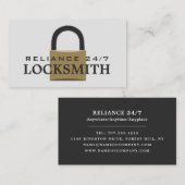 Padlock moderne, Carte de visite Locksmith (Devant / Derrière)