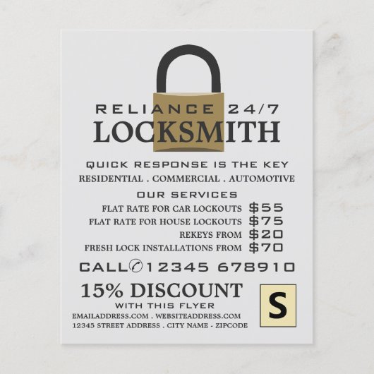 Padlock moderne, serrurier prospectus publicitaire (Devant)