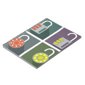 Padlock ontgrendeld notitieboek (Linkerzijde)