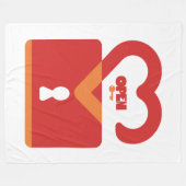 PADLOCK OPEN CLOSED HEART BY MASANSER PIXELAT FLEECE DEKEN (Voorkant (Horizontaal))