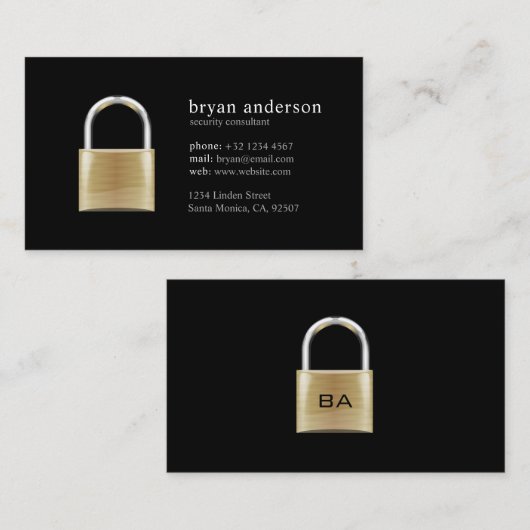 Padlock Security Consultant Visitekaartje (Voorkant / Achterkant)