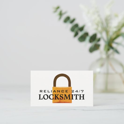 Padlock vintage, Carte de visite Locksmith (Debout devant)